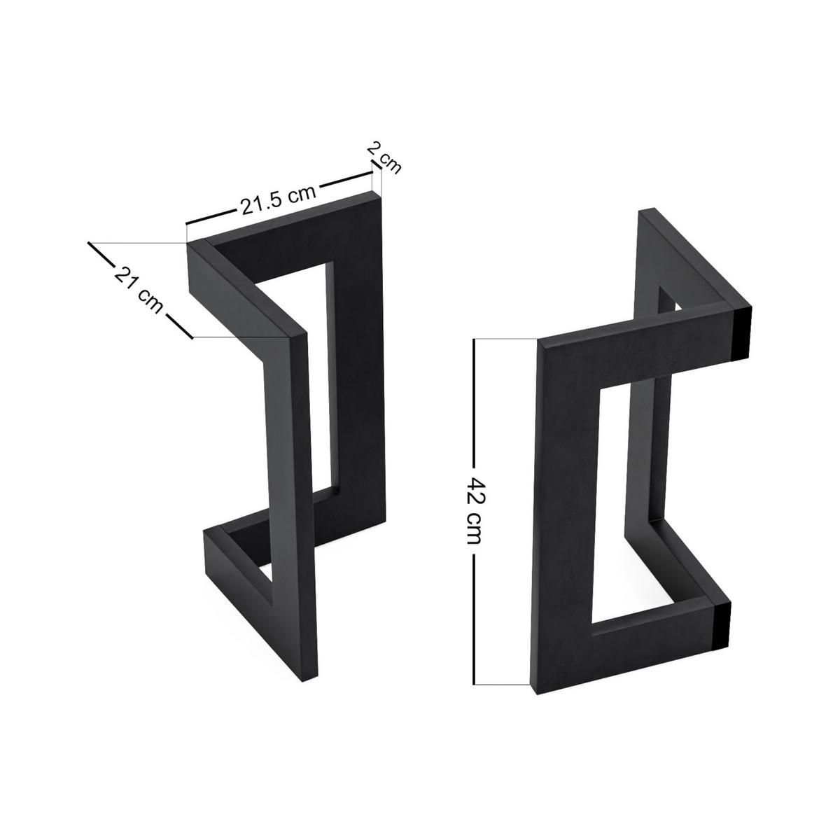 TISCHGESTELL-SET 2 TLG. Kaskinen - Schwarz, Metall (21.5/42/21cm) - [en.casa]