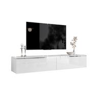 TV-SCHRANK AURORA SILVER 180 cm mit LED-Beleuchtung – hängend - Weiß Hochglanz, Holzwerkstoff (180/32/40cm) - Lookway