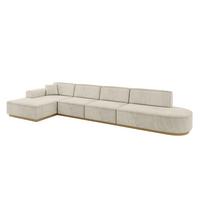 ECKSOFA Ottomane Links IREA-L3-v2 - 413x171x83 cm Dunkelgrau - Ecru, Holzwerkstoff/Textil (413/171cm) - ALTDECOR