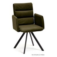 ARMLEHNSTUHL (4er-Set) Debby 52x92x60 Schwarz/Khaki - Dunkelgrün/Schwarz, Kunststoff (60/92/52cm) - 58aufmkessel