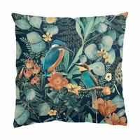 KISSENBEZUG Blumenparadies Eisvogel und Kolibri 40/40 cm - Grün, Textil (40/40cm) - Bilderwelten