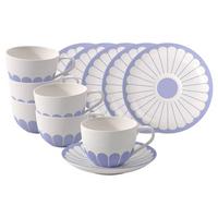 CAPPUCCINOTASSEN MIT UNTERTASSEN Fleur Couleur Bleu 300 ml 6er Set - Blau, Keramik (0.3L) - Villeroy & Boch