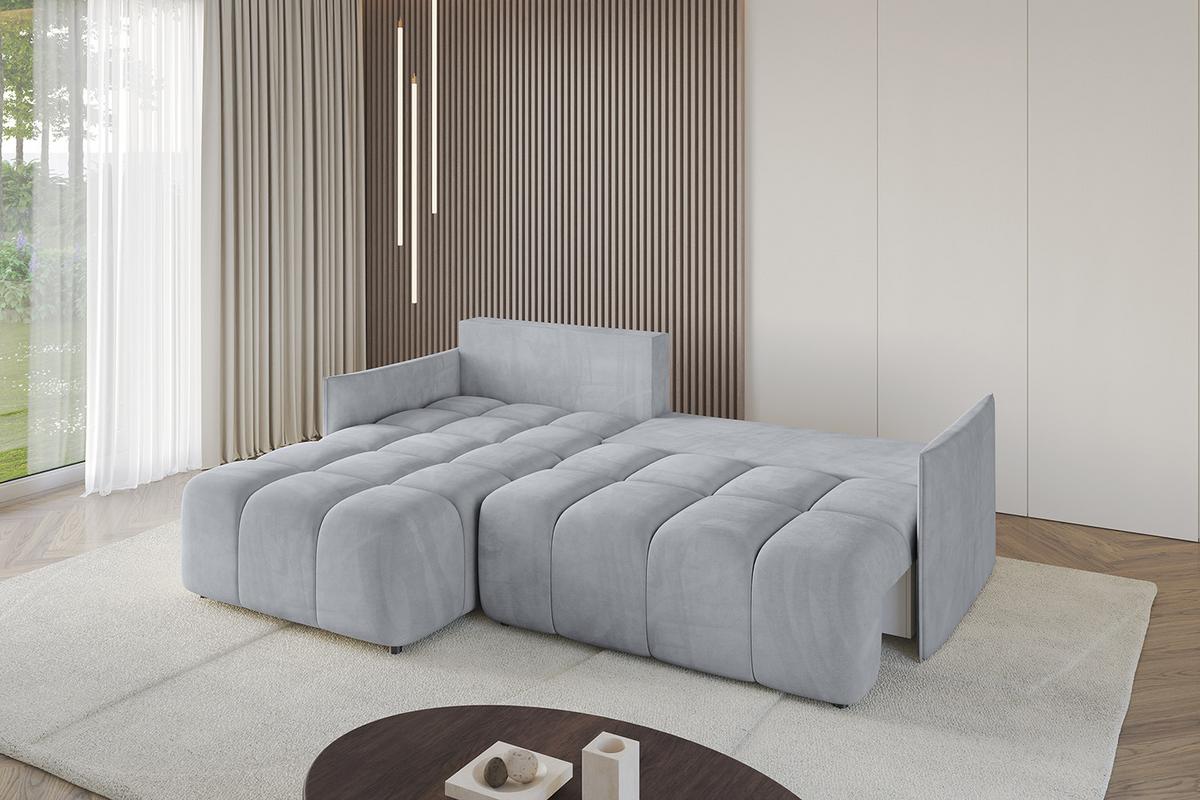 ECKSOFA Ottomane links LONLI-L 251x189x68 Titanfarben Velours - Titanfarben, Holzwerkstoff/Kunststoff (251/189cm) - ALTDECOR