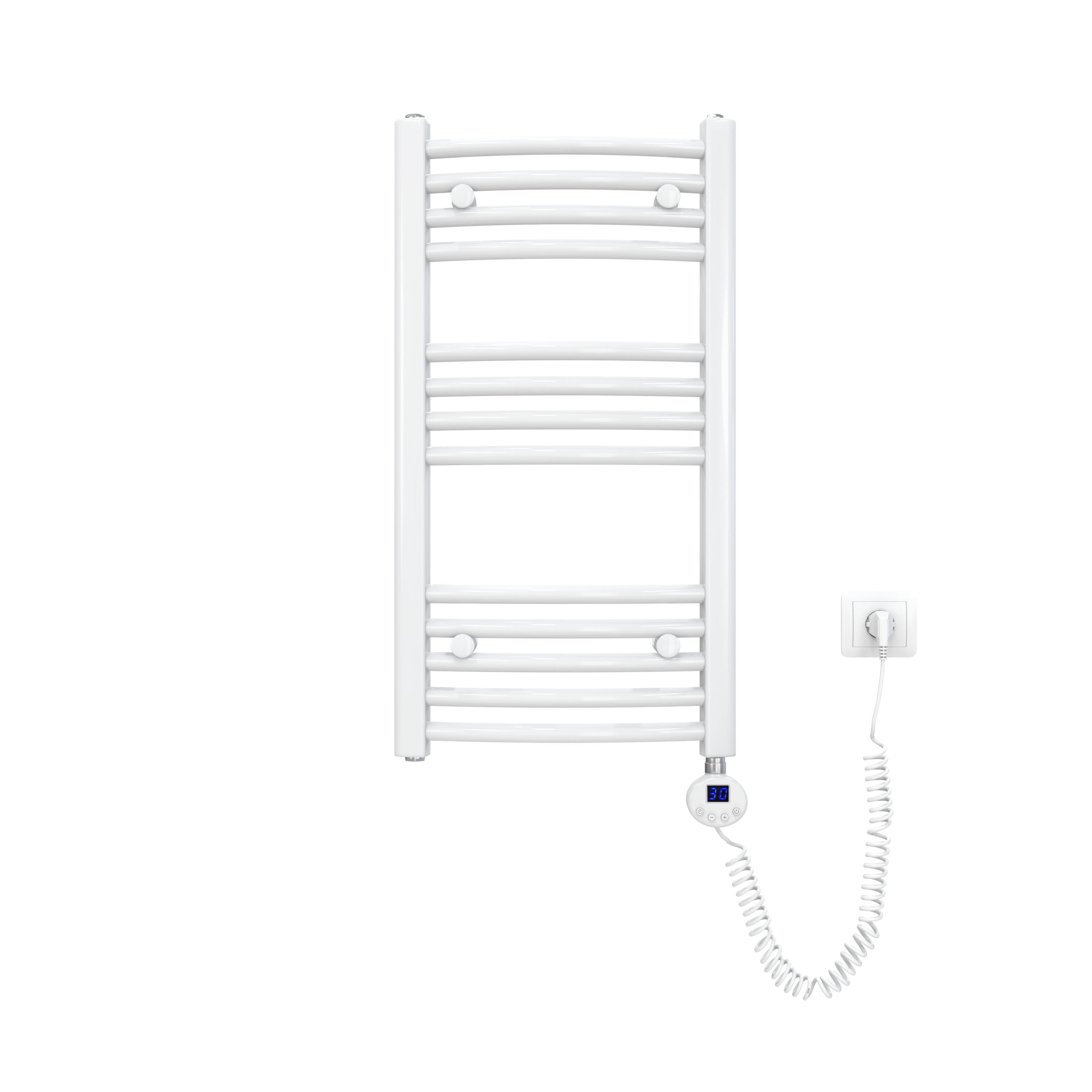 HANDTUCHHEIZKÖRPER elektrisch gebogen Weiß 75/40 cm - Weiß, Metall (40/75/4.4cm) - EMKE