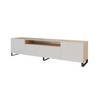 LOWBOARD ZENO-S 200x53x41 cm - Artisan / Weiß - Hellbraun/Eiche Wotan, Holzwerkstoff (200/53/41cm) - ALTDECOR