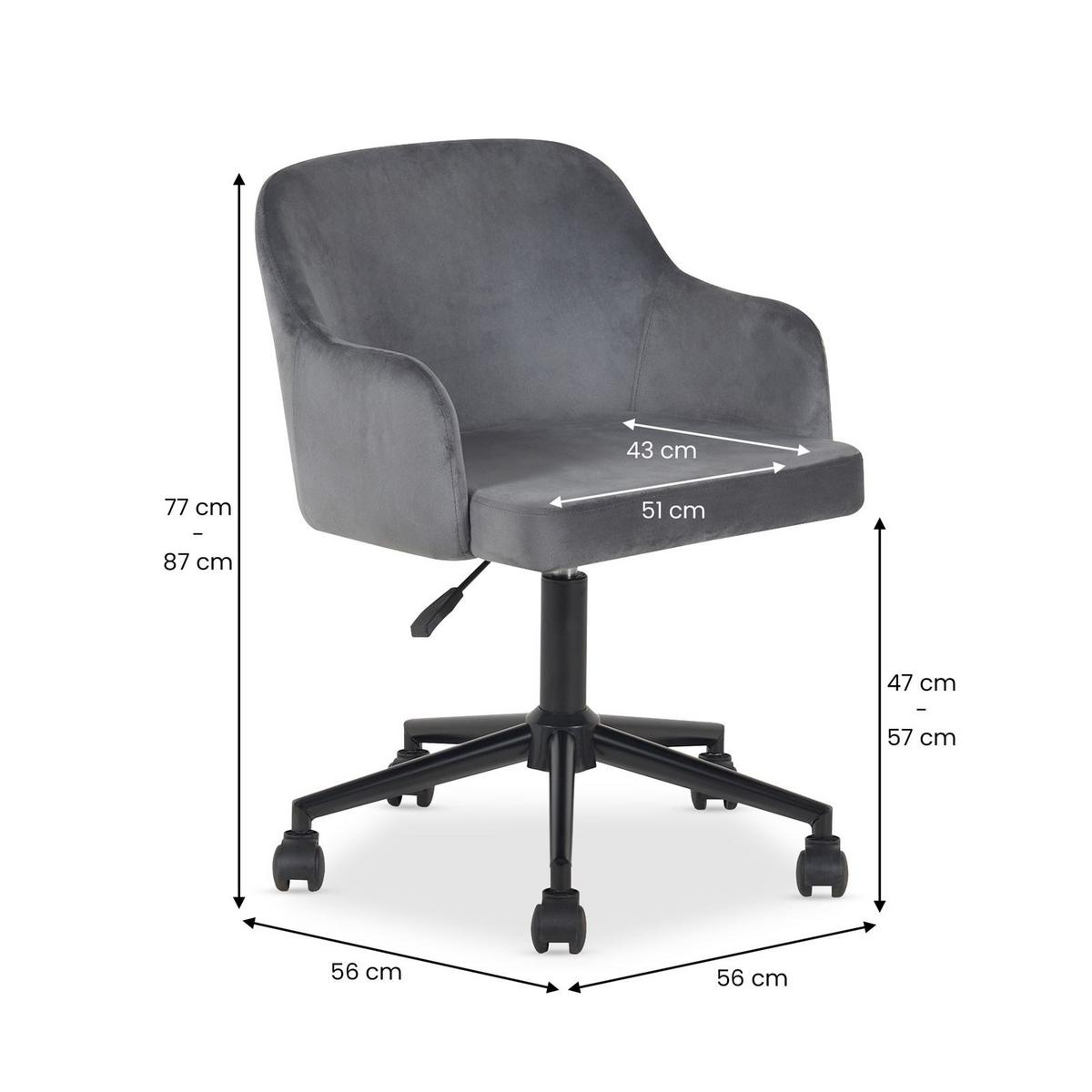 HOME-OFFICE DREHSTUHL OLIVER hellgrau - Hellgrau, Textil (52/87/56cm) - IDIMEX