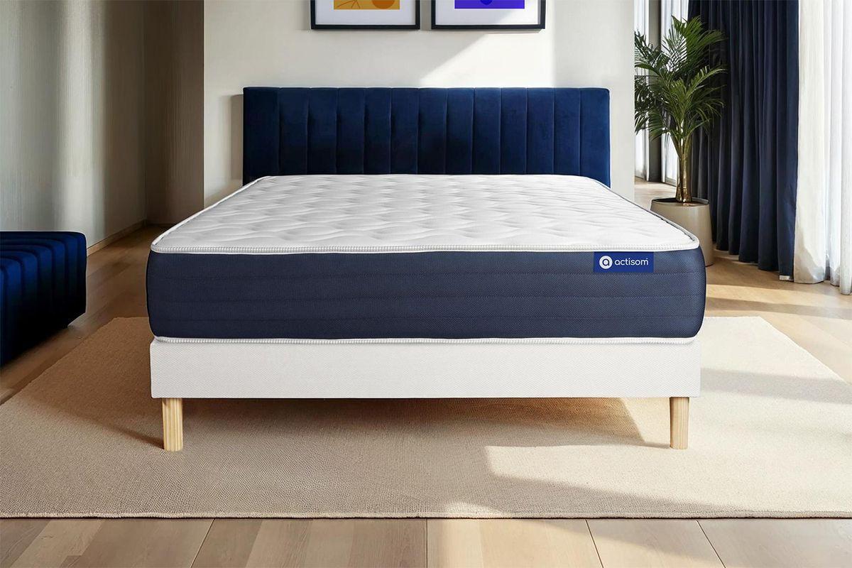 BETT Actimemo sleep Memory-Schaum 80 x 200 cm h1 - Kit Bettgestell Weiß - Beige/Weiß, Karton/Holz (80/200cm) - ACTISOM