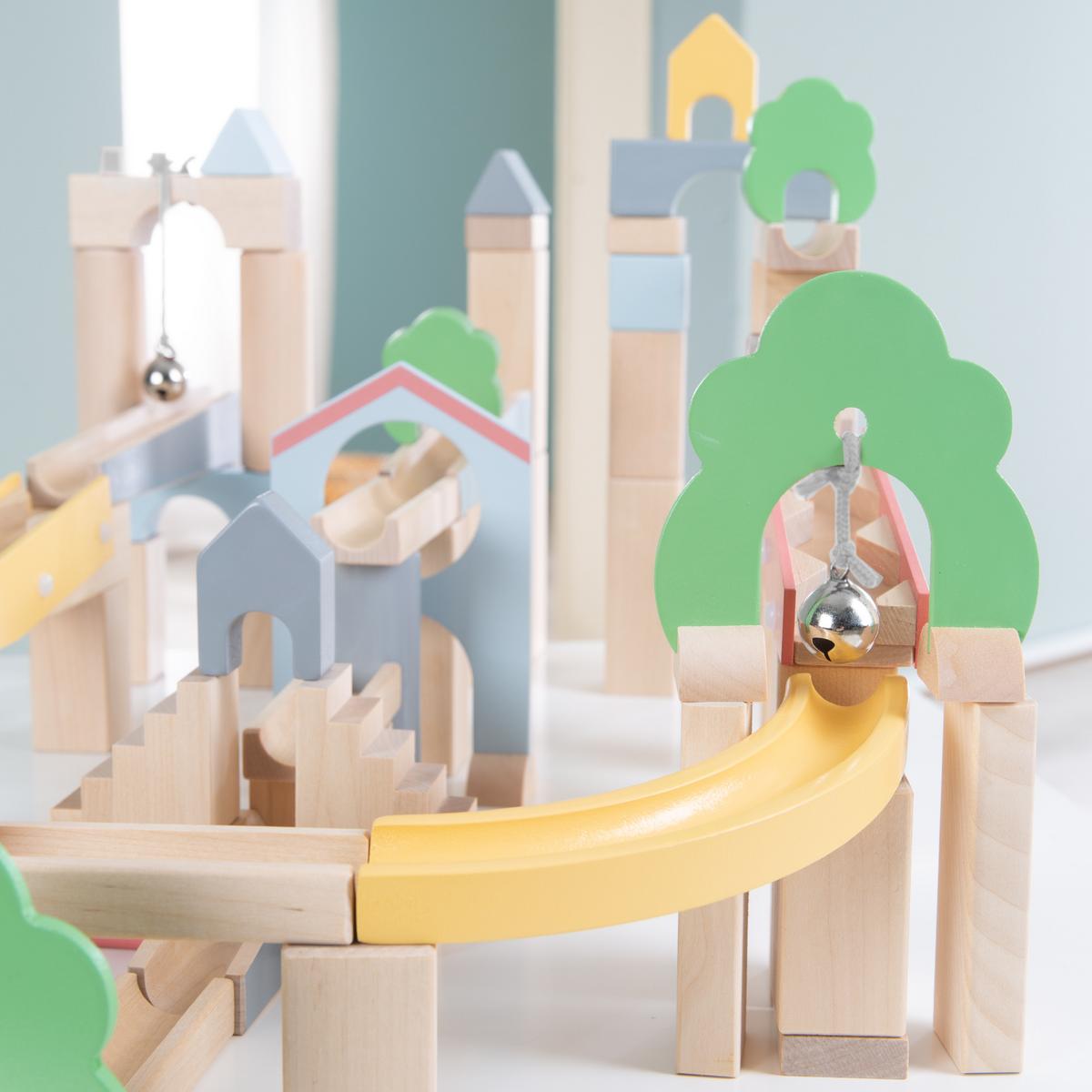 KUGELBAHN 80-teilig - Multicolor, Holz (60/40cm) - Roba