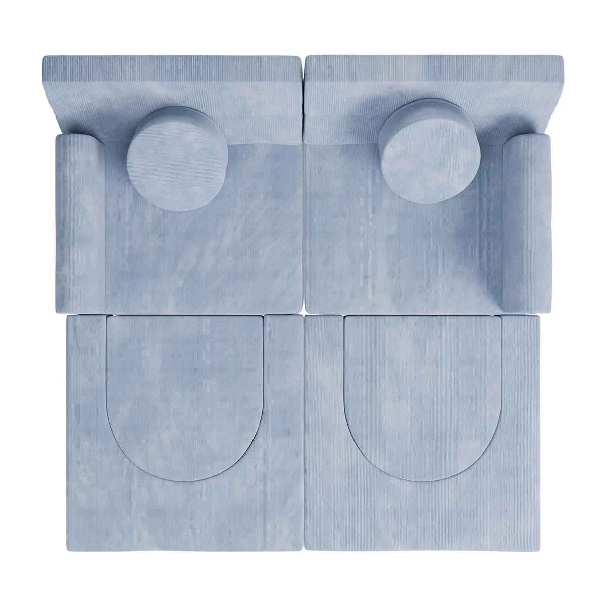 KINDERSOFA Kayo cord hellblau - Blau, Textil (150/50/75cm) - Juskys