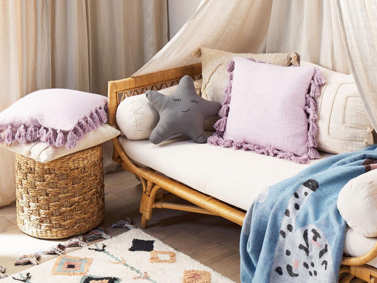 DEKOKISSEN 2er-Set Rosa 45/45 cm Lynchis - Pink, Naturmaterialien/Textil (45/45cm) - Beliani