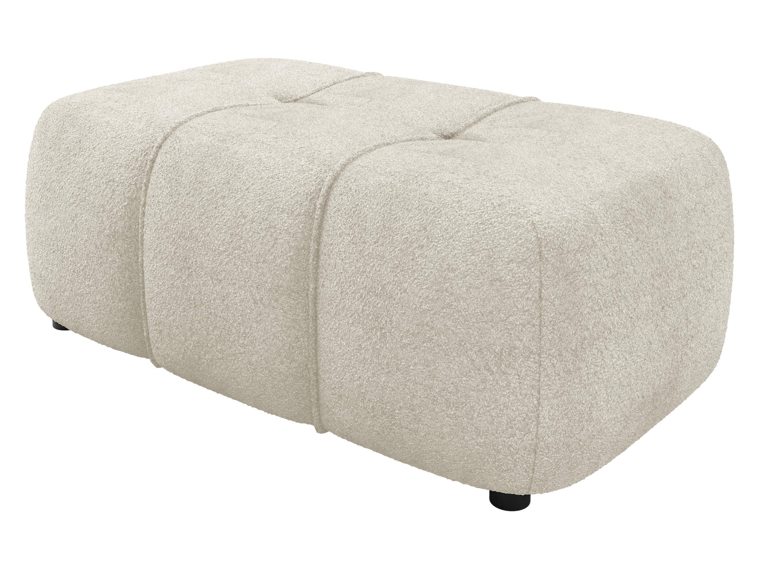 POLSTERHOCKER Furyn Boucle - Schwarz/Naturfarben, Holzwerkstoff/Kunststoff (93/38/62cm) - MIRJAN24