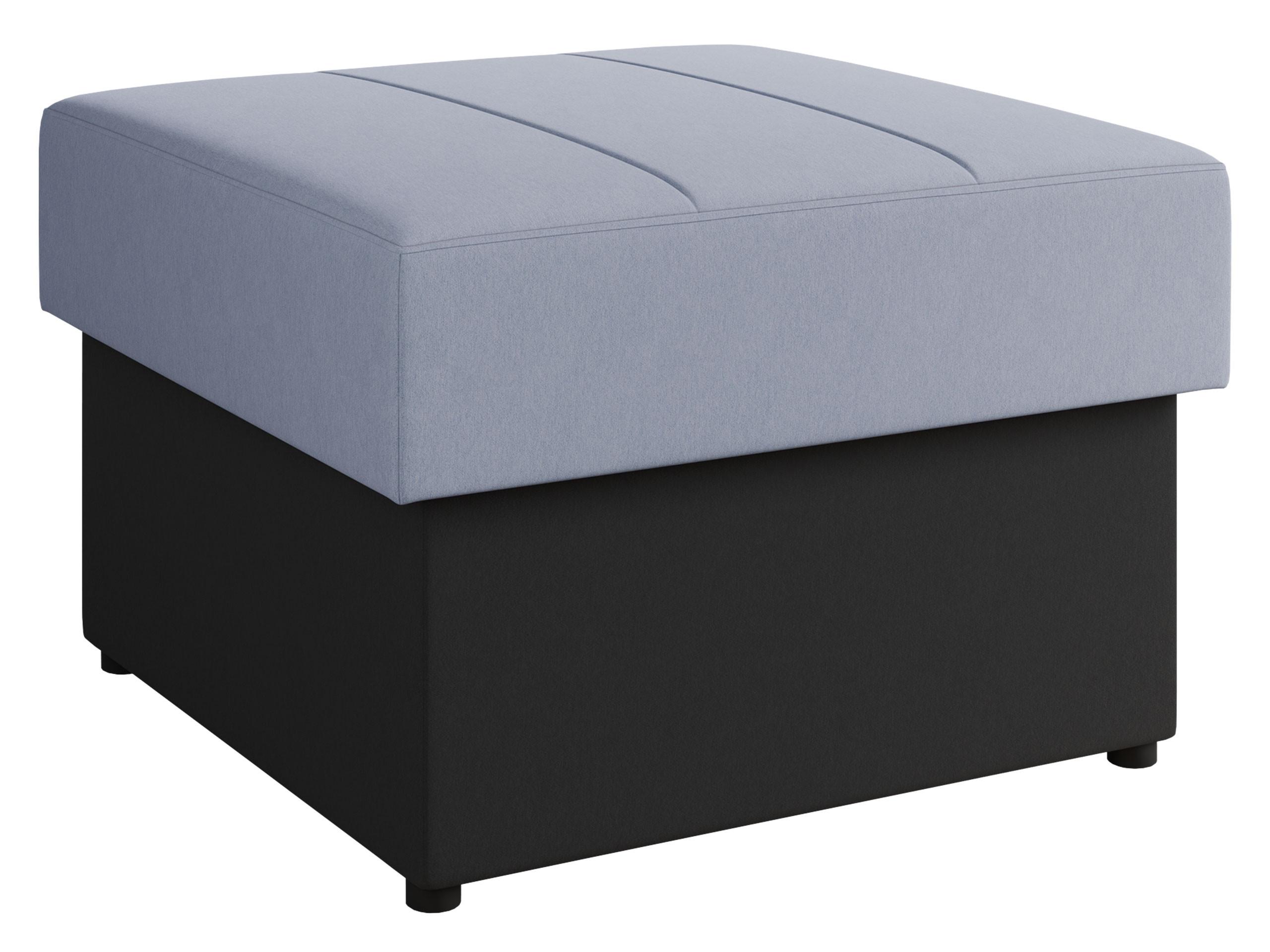 POLSTERHOCKER Calabrini - Schwarz/Grau, Holzwerkstoff/Kunststoff (70/48/70cm) - MIRJAN24
