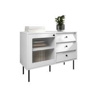 KOMMODE Valerio 100 - Schwarz/Weiß, Holzwerkstoff/Kunststoff (102/75/39cm) - MIRJAN24
