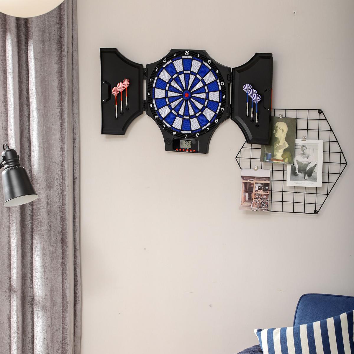 ELEKTRONISCHE Dartscheibe - Schwarz, Kunststoff (45/83cm) - SPORTNOW
