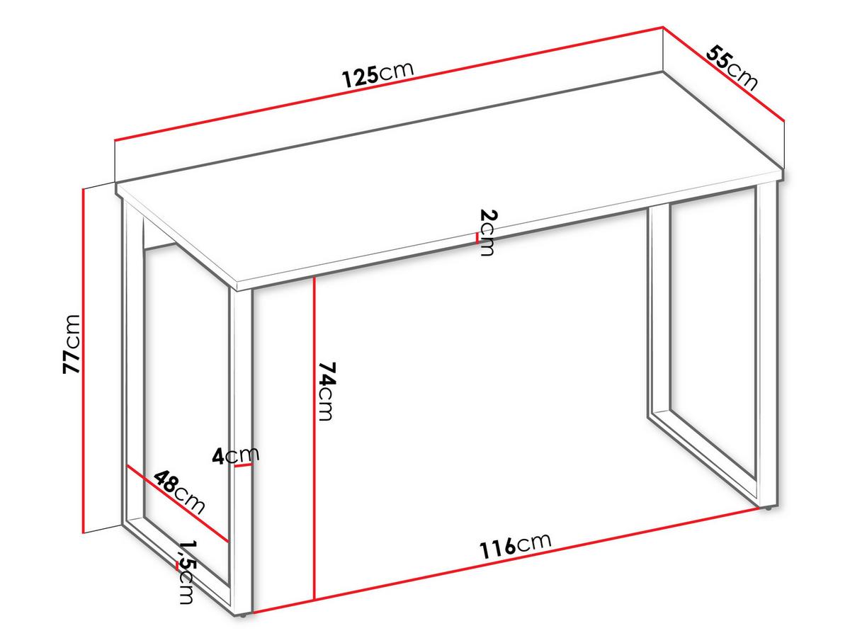 SCHREIBTISCH Sigma SG08 - Kaschmir/Schwarz, Holzwerkstoff/Metall (125/55/77cm) - MIRJAN24