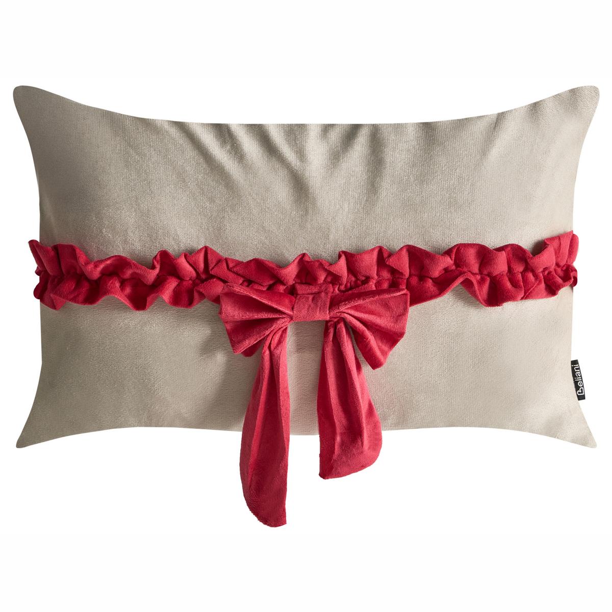 DEKOKISSEN 2er-Set Taupe 50/30 cm Belle - Taupe, Textil (50/30cm) - Beliani