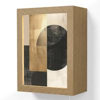 WANDLEUCHTE Abstrakt - Modern - Schwarz - Gold 15x20 cm - Sandfarben, Holzwerkstoff (15/20/8cm) - OnlyWow