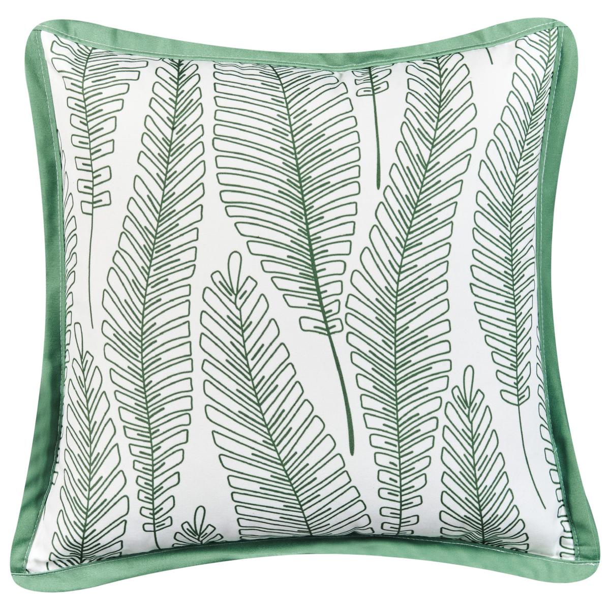 GARTENKISSEN 2er-Set Grün 45/45 cm Meadow - Weiß/Grün, Textil (45/12/45cm) - Beliani