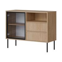KOMMODE Domi 100 1D2S - Eichefarben/Schwarz, Holzwerkstoff/Metall (100/80/40cm) - MIRJAN24