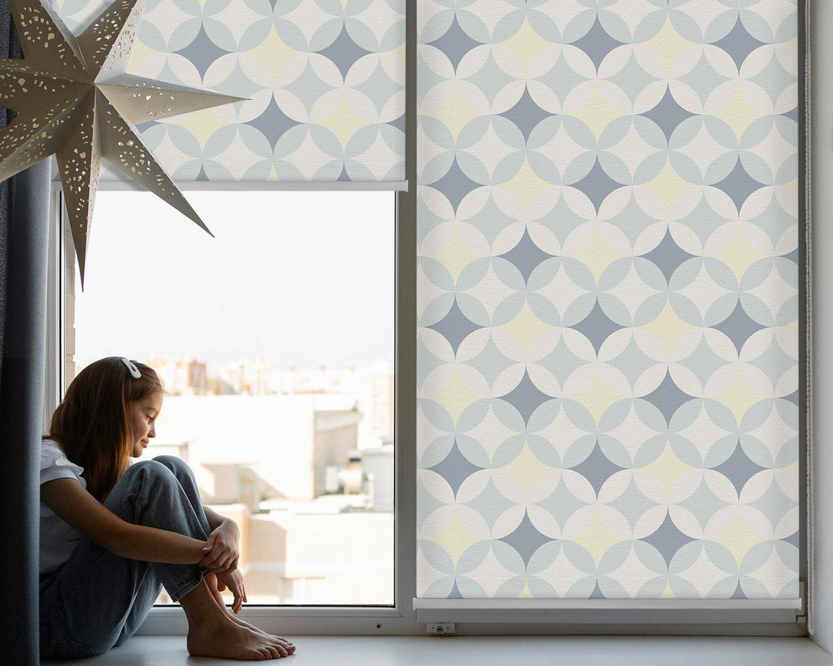 INNENROLLO - Fensterrollo - Rollo - 100x140 cm - Bunte Sterne - Gelb, Kunststoff (100/140/0.5cm) - TULUP