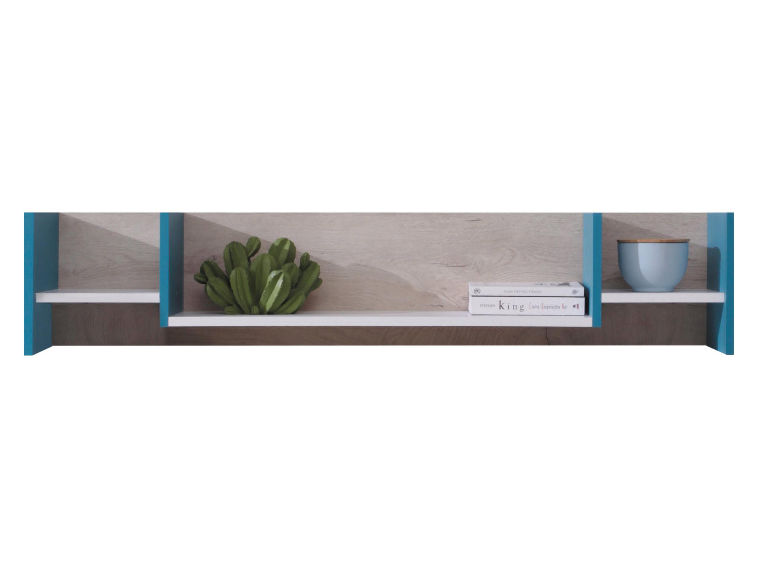 WANDREGAL Planet 13 - Blau/Eichefarben, Holzwerkstoff (125/25/24cm) - MIRJAN24