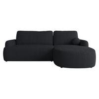 ECKSOFA Loridu Cord, Seite: Rechts - Schwarz, Holz/Kunststoff (250/174cm) - MIRJAN24