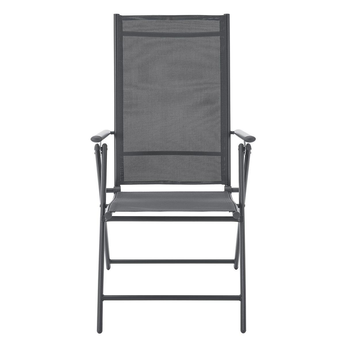 GARTENSTUHL Calena Anthrazit klappbar (2er Set) - Anthrazit, Metall (57/105/68cm) - Juskys