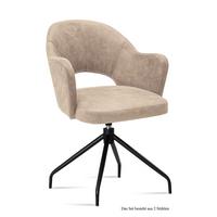 ARMLEHNSTUHL drehbar (2er-Set) Dorcas 59x87x61 Schwarz/Natur - Schwarz/Naturfarben, Kunststoff (61/87/59cm) - 58aufmkessel