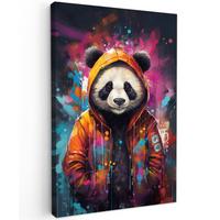 LEINWANDBILD Panda - Jacke - Graffiti - Orange Deko Wohnzimmer 20x30 cm - Orange, Textil (20/30cm) - MuchoWow