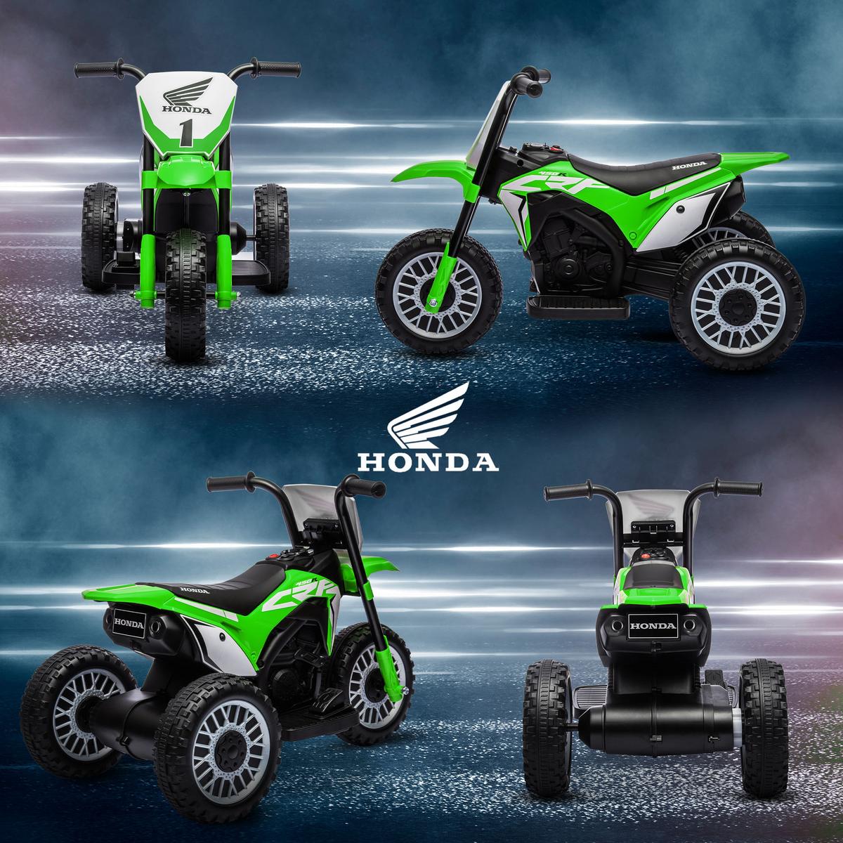 ELEKTRO-MOTORRAD mit Hupe, Musik 6V Grün - Grün, Metall (71/40.5/43.5cm) - HOMCOM
