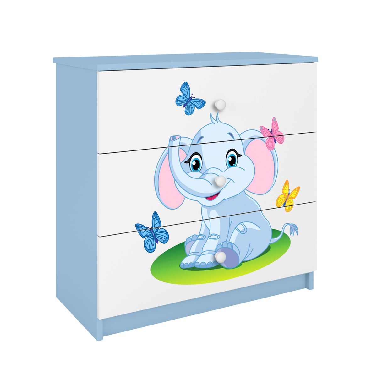 KOMMODE Babydreams Elefant 81/81/41 - Blau, Holzwerkstoff (81/81/41cm) - RAUMHIRSCH FURNITURE
