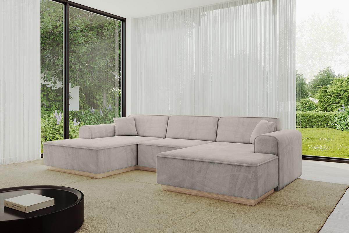 WOHNLANDSCHAFT IREA-U1 - 303x171x83 cm Hellbraun - Hellbraun, Holzwerkstoff/Textil (303/83/171cm) - ALTDECOR