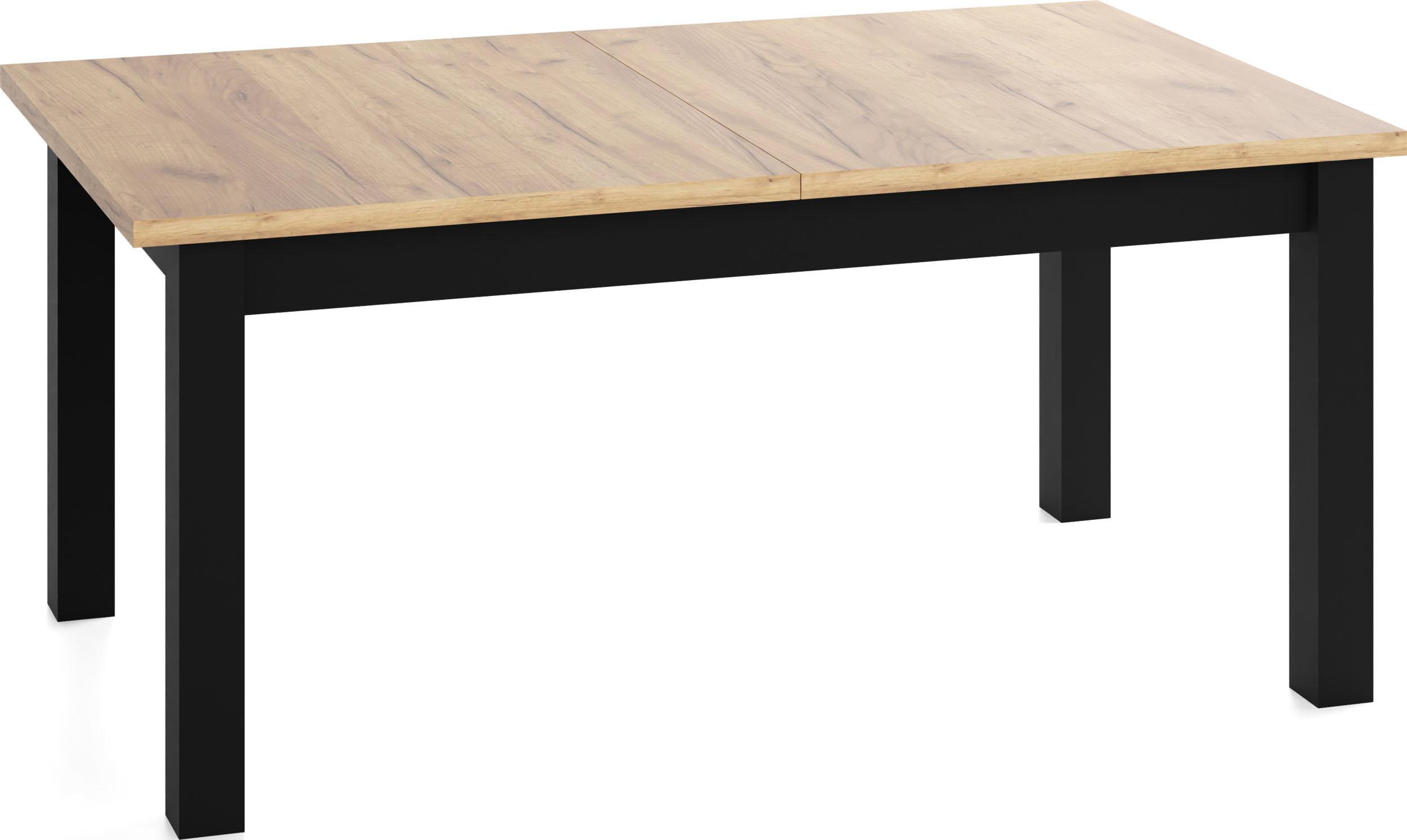 ESSTISCH Lindberg ausziehbar verlängerbar rechteckig, Eiche Braun 200-300/100/77 cm - Eiche Wotan/Schwarz, Holz/Holzwerkstoff (100/300/76.5cm) - WFL GROUP