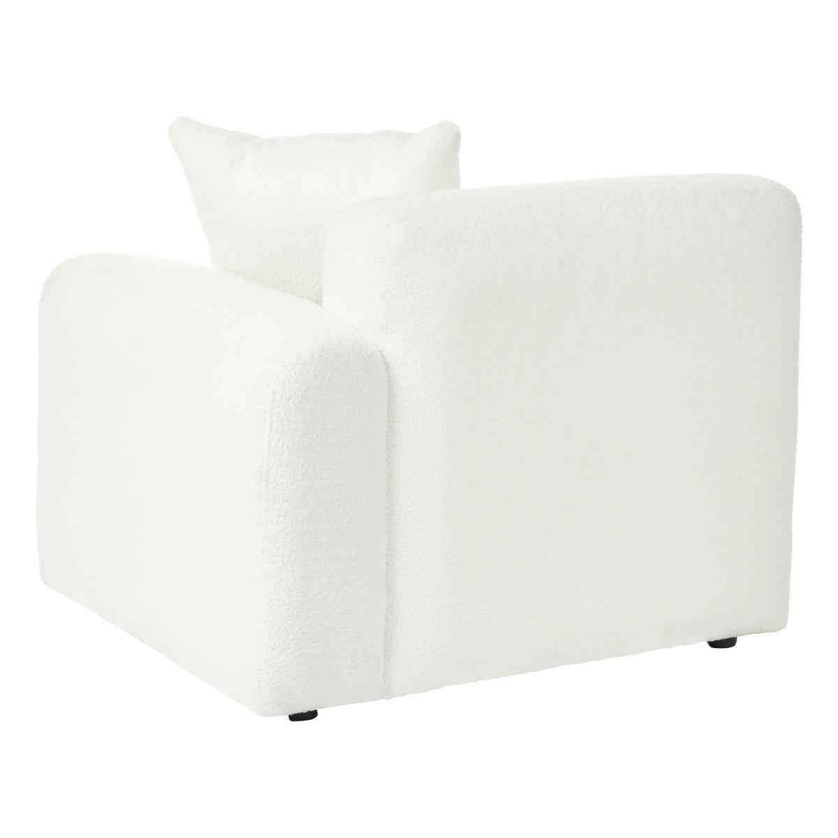 ECKSOFA Modul 3-Sitzer Bouclé Weiß rechtsseitig Hede - Weiß, Textil (244/148cm) - Beliani