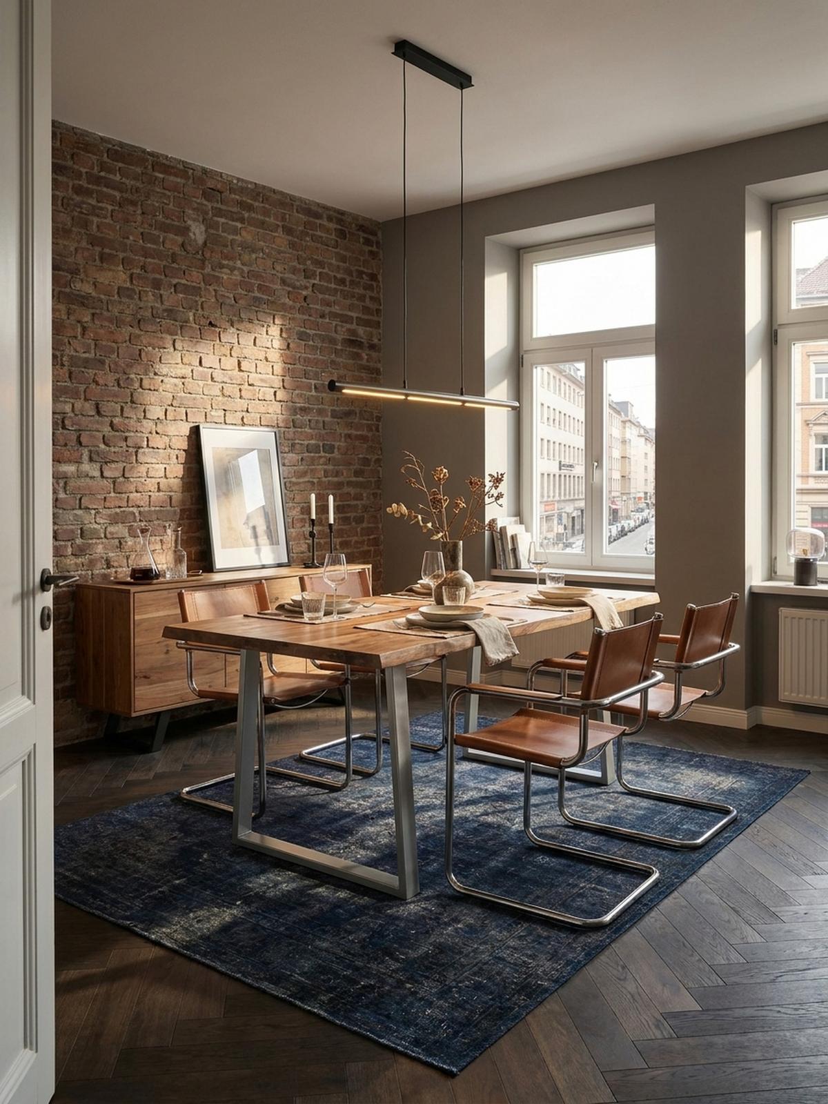 ESSTISCH Massivholz Baumkante Metallgestell Handgefertigt TARN, Goldbraun-Chrom 120x60x76 cm - Chromfarben/Braun, Holz/Metall (60/120/76cm) - KADIMA DESIGN