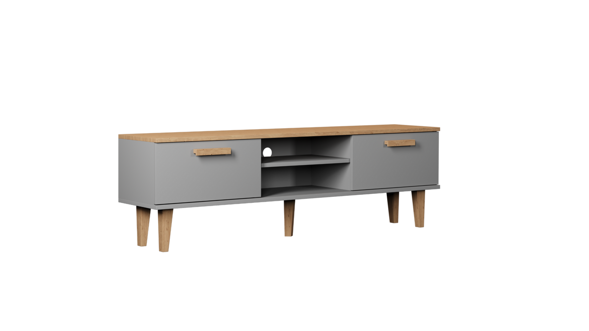 LOWBOARD Denver II - Grau, Holzwerkstoff (160/47/35cm) - RAUMHIRSCH FURNITURE