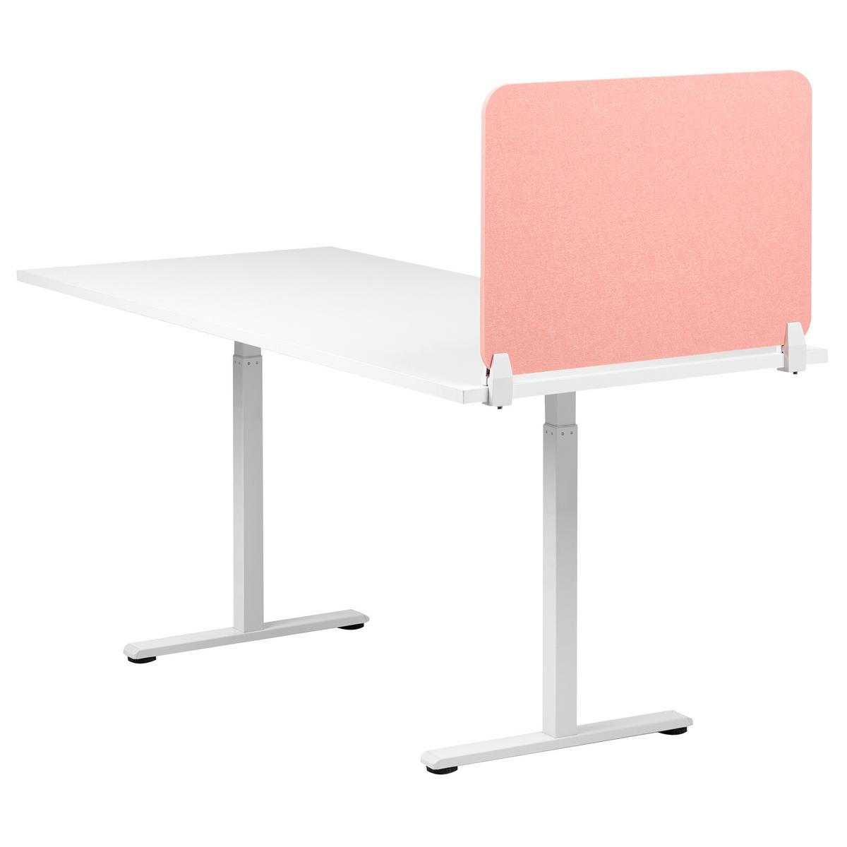 SCHREIBTISCHTRENNWAND 72/50 cm Pfirsichrosa Split - Pink, Textil (72/50/1cm) - Beliani