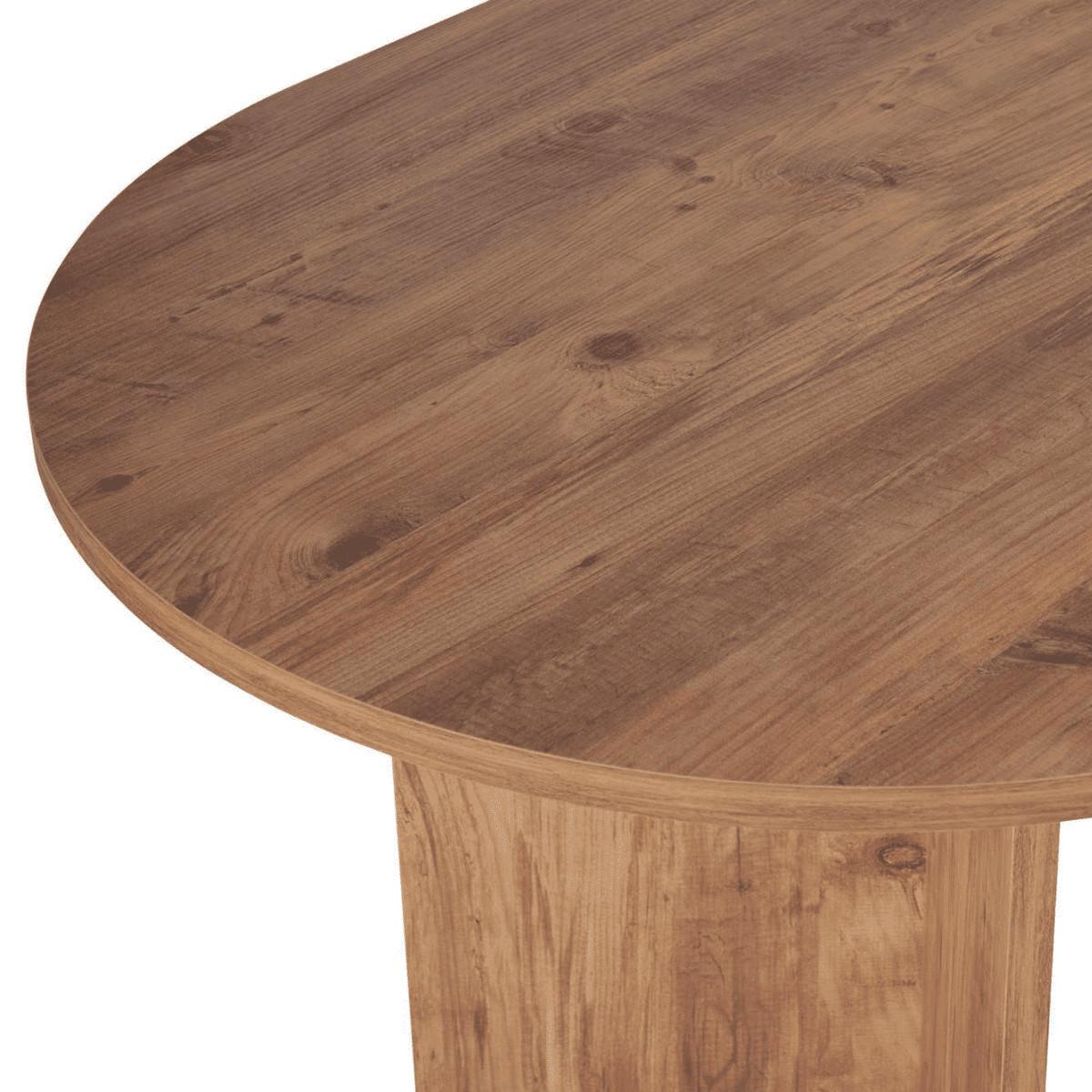 ESSTISCH mit ovaler Tischplatte L200 cm 90/200/75 cm - Kieferfarben, Holzwerkstoff (96/90/75cm) - Calicosy