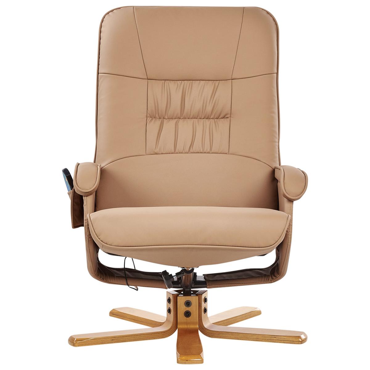 MASSAGESTUHL Hellbraun Relaxpro - Hellbraun, Kunststoff (68/98/50cm) - Beliani