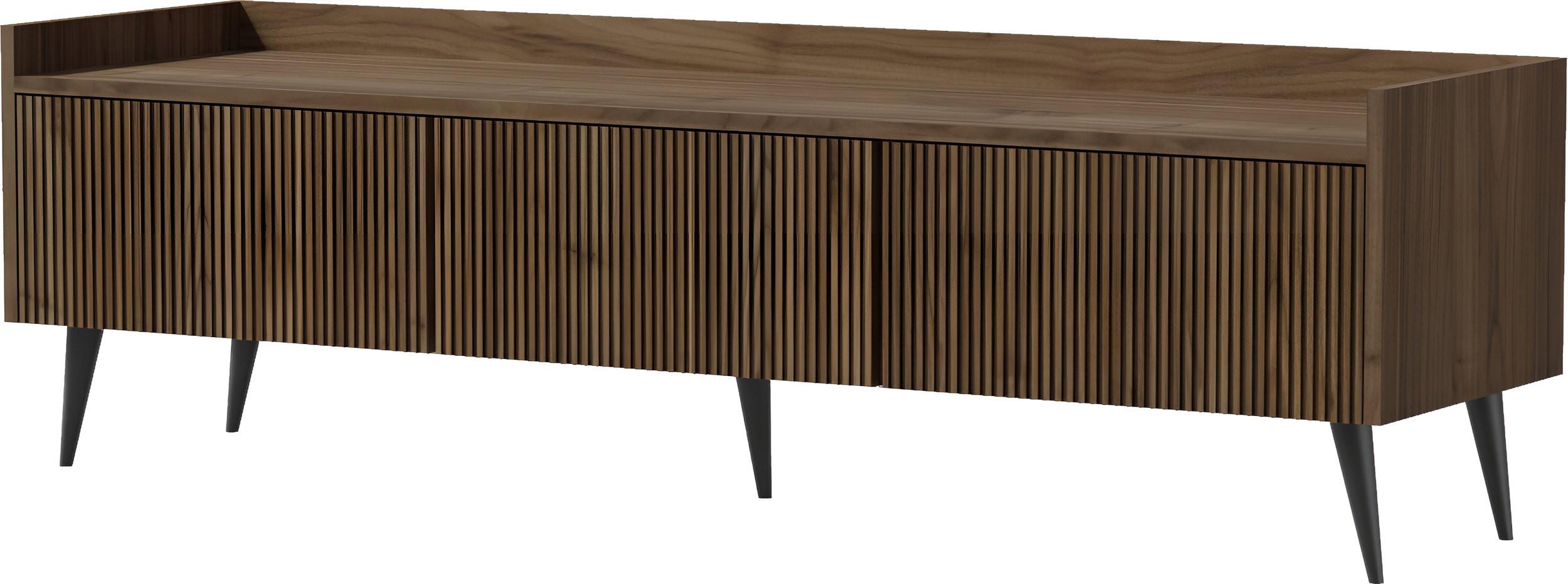 TV-LOWBOARD Arysa in Braun Walnuss Holzoptik 150/45/41 cm - Dunkelbraun/Walnussfarben, Holzwerkstoff/Metall (150/45/41cm) - WFL GROUP
