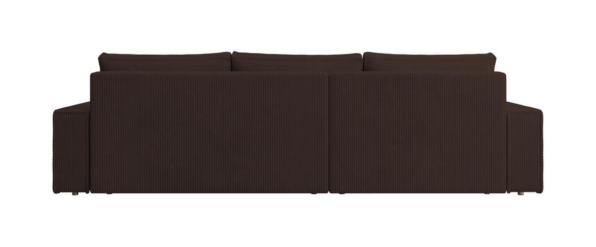 ECKSOFA Alice mit Bettkasten und Schlaffunktion, Cordstoff in L-Form - Braun, Textil (289/184cm)