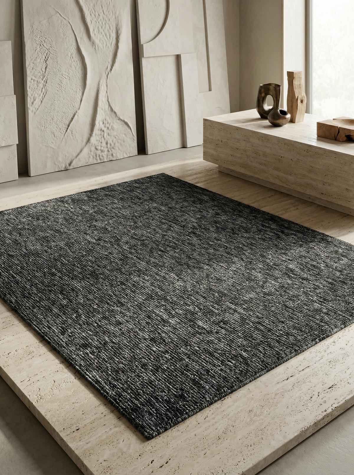 KURZFLORTEPPICH AMMER, einfarbig, Anthrazit, 200 x 290 cm - Anthrazit, Textil (290/200cm) - KADIMA DESIGN