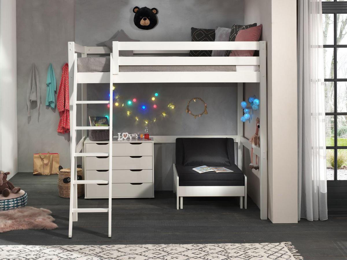 HOCHBETT Karolina 209x190x215 aus Massivholz+MDF in Weiß - Weiß, Holz (140/200cm) - 58aufmkessel