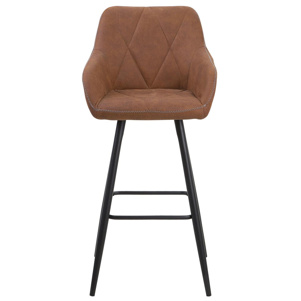 BARSTUHL 2er-Set Polsterbezug Braun Darien - Braun, Textil/Metall (44/104/41cm) - Beliani