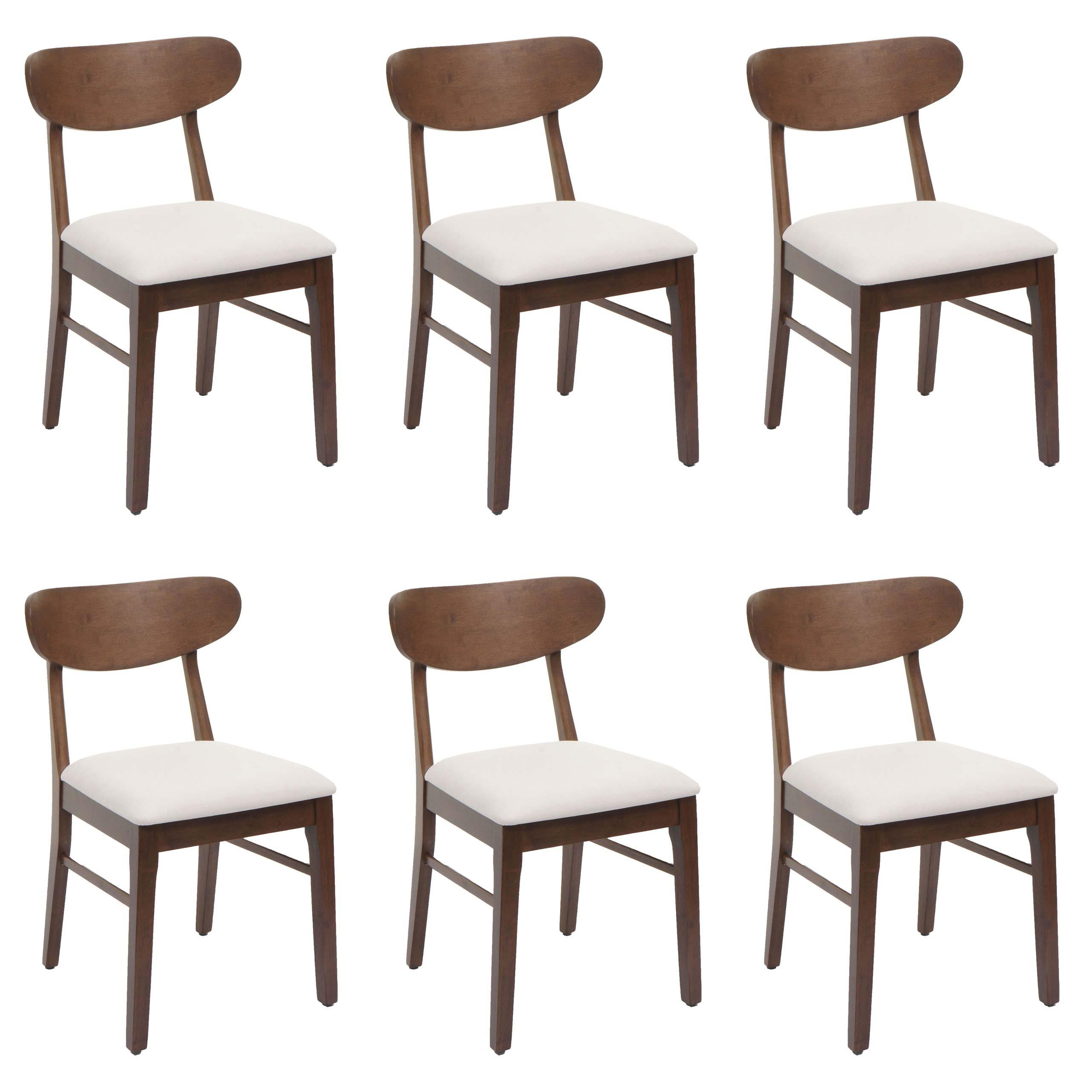 ESSZIMMERSTUHL Braun, Cremeweiß 6er-Set - Creme/Braun, Holz (45/79/49cm) - MCW