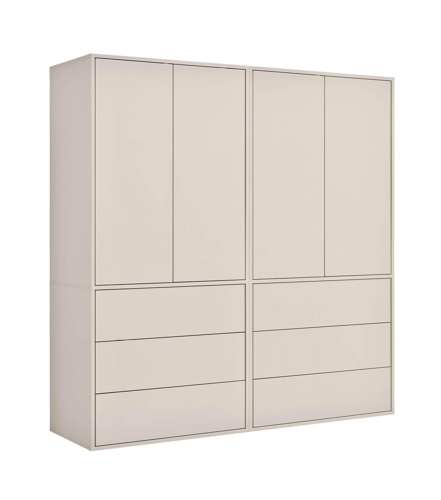 KLEIDERSCHRANK Robe - Beige, Holzwerkstoff (180/197/58cm) - Mokebo