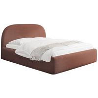 POLSTERBETT Puro mit Bettkasten & Metall-Lattenrost in Terrakotta Chenille 160x200 cm - Birkefarben/Terracotta, Kunststoff/Textil (160/200cm) - WFL GROUP