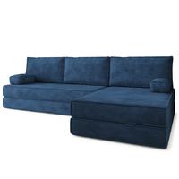 ECKSOFA ANKO modulares Boneless Sofa mit Schlaffunktion Blau Kordstoff - Blau, Textil (270/160cm) - MASSENO