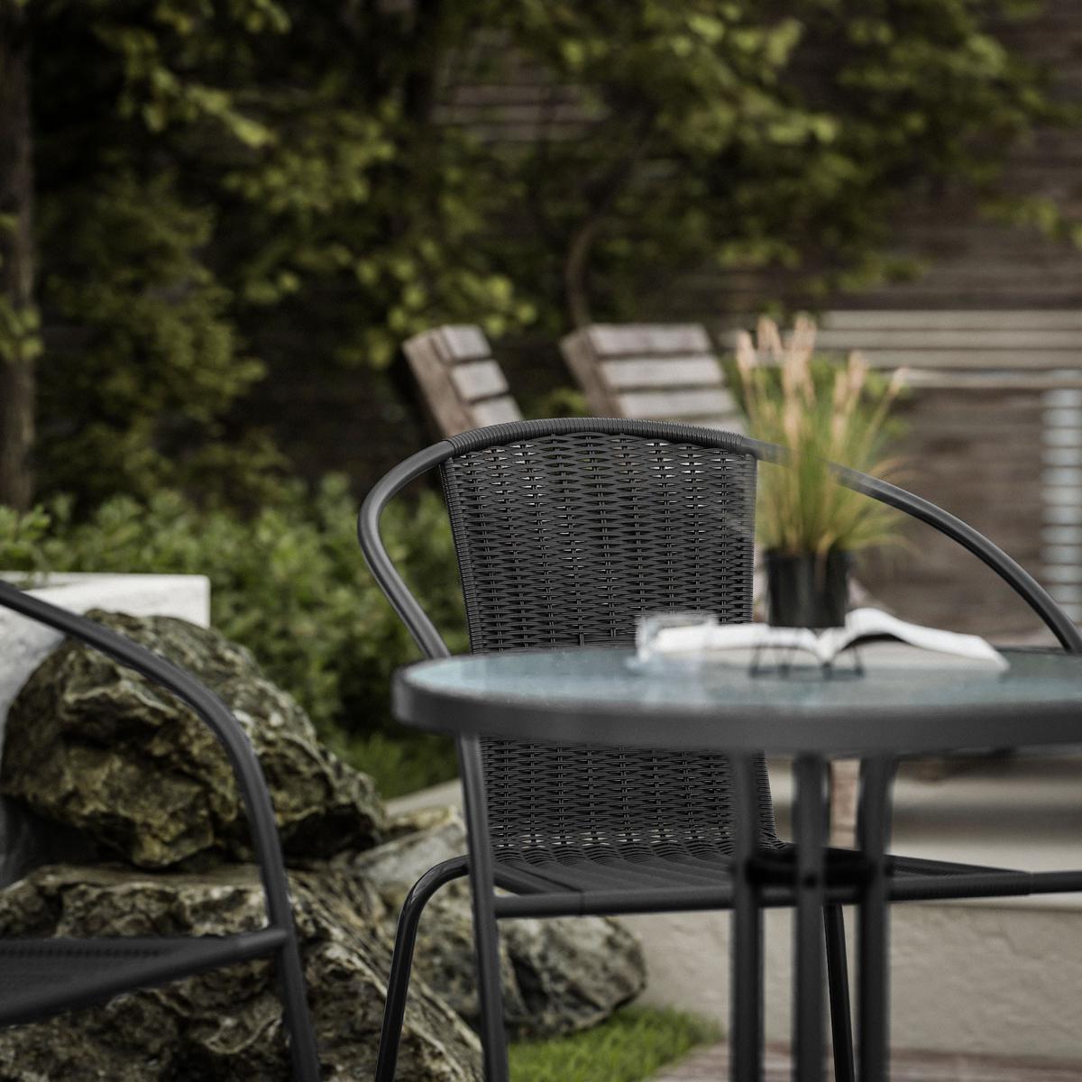 DINING LOUNGESET SIDE Gartenmöbelset aus Polyrattan - Grau, Kunststoff - Lookway