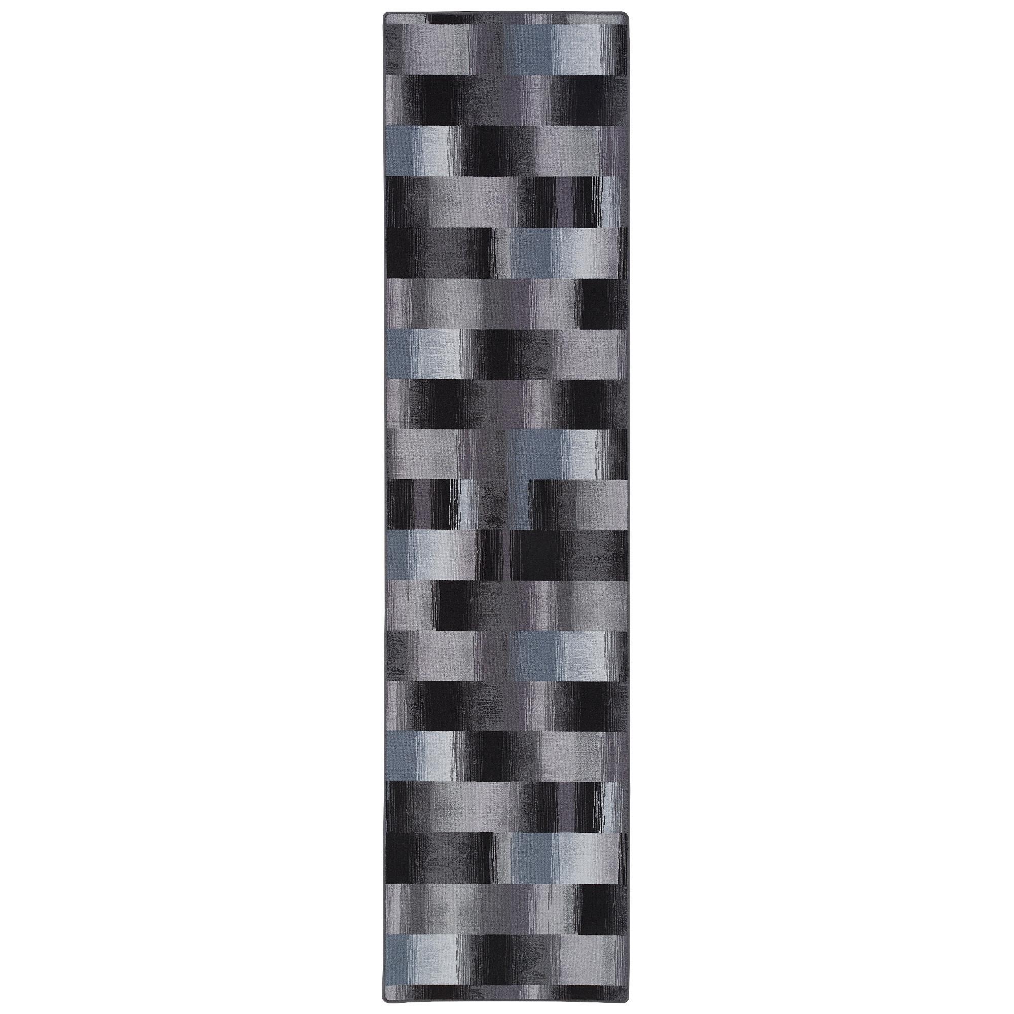 VELOURS LÄUFER TEPPICH MYSTIC KARO - Blau, Textil (100/300cm) - Snapstyle